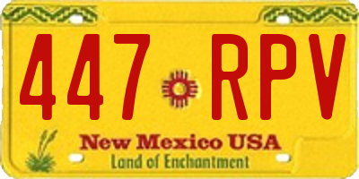 NM license plate 447RPV