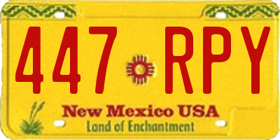NM license plate 447RPY