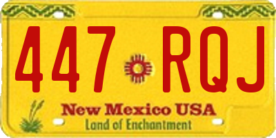 NM license plate 447RQJ