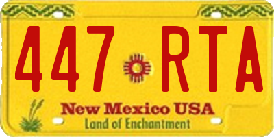 NM license plate 447RTA
