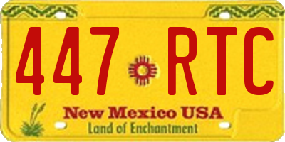 NM license plate 447RTC