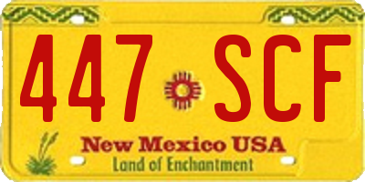 NM license plate 447SCF