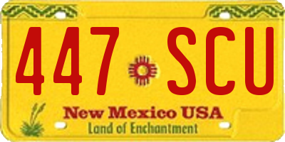 NM license plate 447SCU