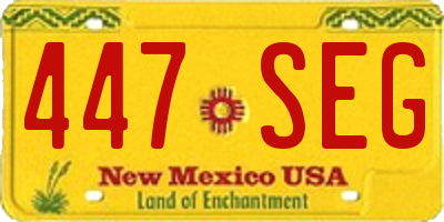 NM license plate 447SEG