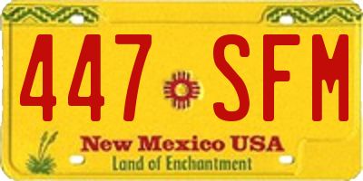 NM license plate 447SFM