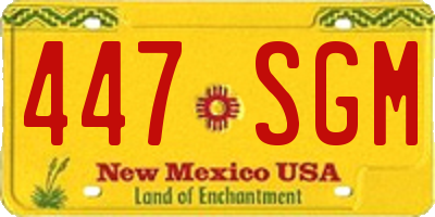 NM license plate 447SGM