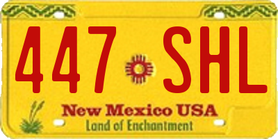 NM license plate 447SHL
