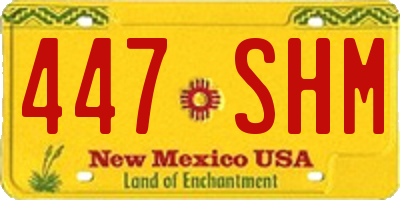 NM license plate 447SHM