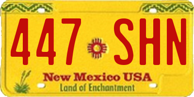 NM license plate 447SHN