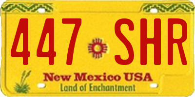 NM license plate 447SHR