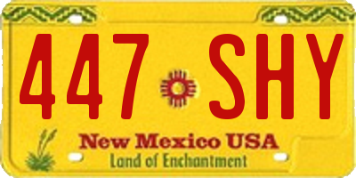 NM license plate 447SHY