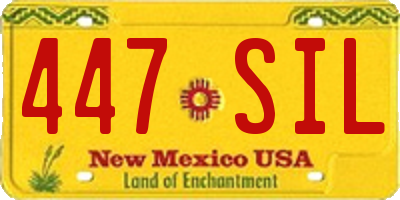 NM license plate 447SIL
