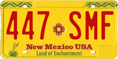 NM license plate 447SMF