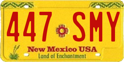 NM license plate 447SMY