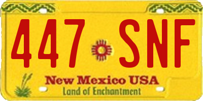 NM license plate 447SNF