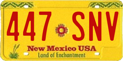 NM license plate 447SNV