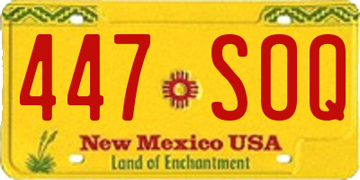NM license plate 447SOQ