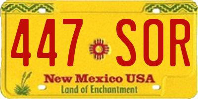NM license plate 447SOR
