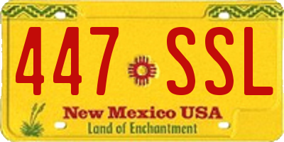 NM license plate 447SSL