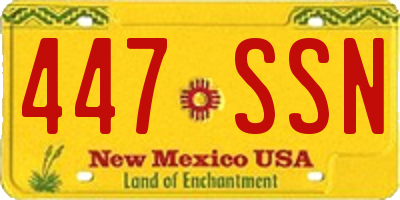 NM license plate 447SSN