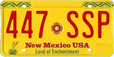 NM license plate 447SSP