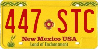NM license plate 447STC