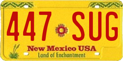 NM license plate 447SUG