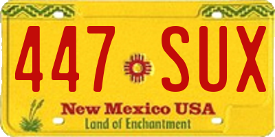 NM license plate 447SUX