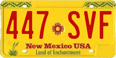 NM license plate 447SVF