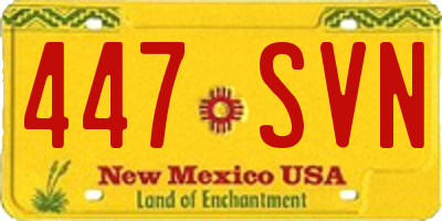 NM license plate 447SVN