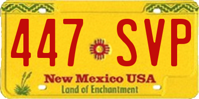 NM license plate 447SVP