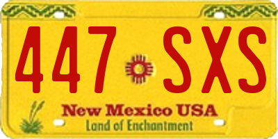 NM license plate 447SXS