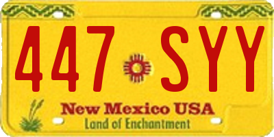 NM license plate 447SYY