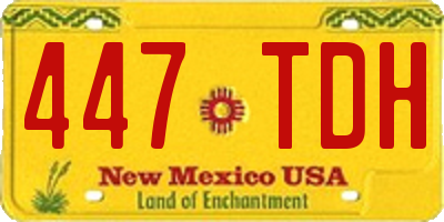 NM license plate 447TDH