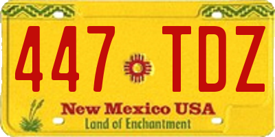 NM license plate 447TDZ
