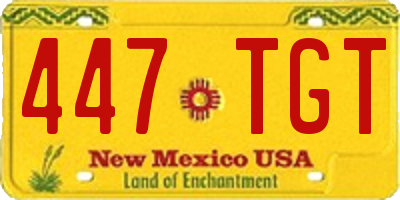 NM license plate 447TGT