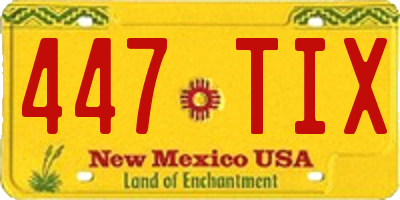 NM license plate 447TIX