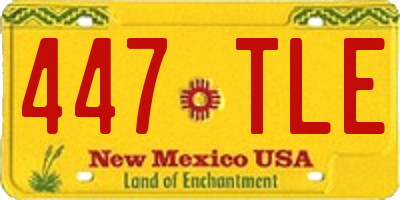NM license plate 447TLE