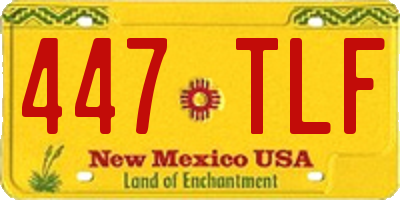 NM license plate 447TLF
