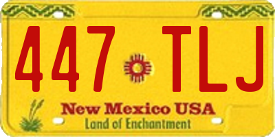 NM license plate 447TLJ