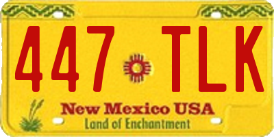 NM license plate 447TLK