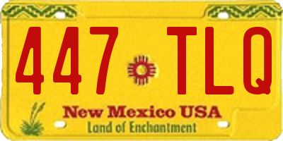 NM license plate 447TLQ