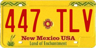 NM license plate 447TLV