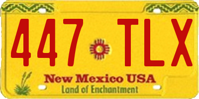NM license plate 447TLX