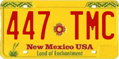 NM license plate 447TMC