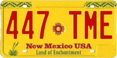 NM license plate 447TME