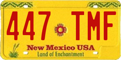NM license plate 447TMF