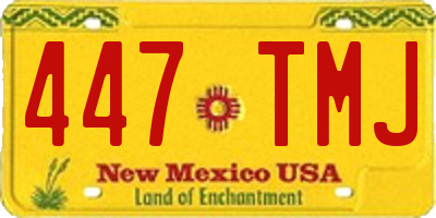 NM license plate 447TMJ