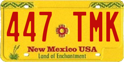 NM license plate 447TMK
