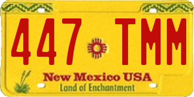 NM license plate 447TMM